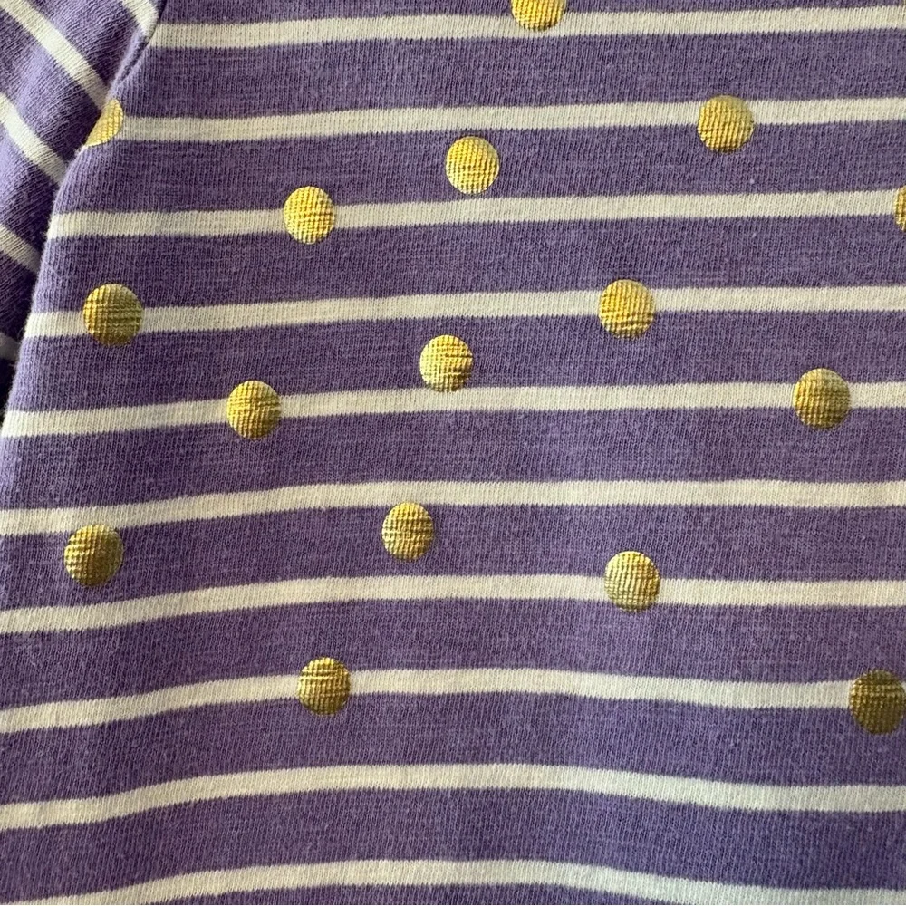 Mini Boden Purple and Cream Striped Dot Pocket Dress